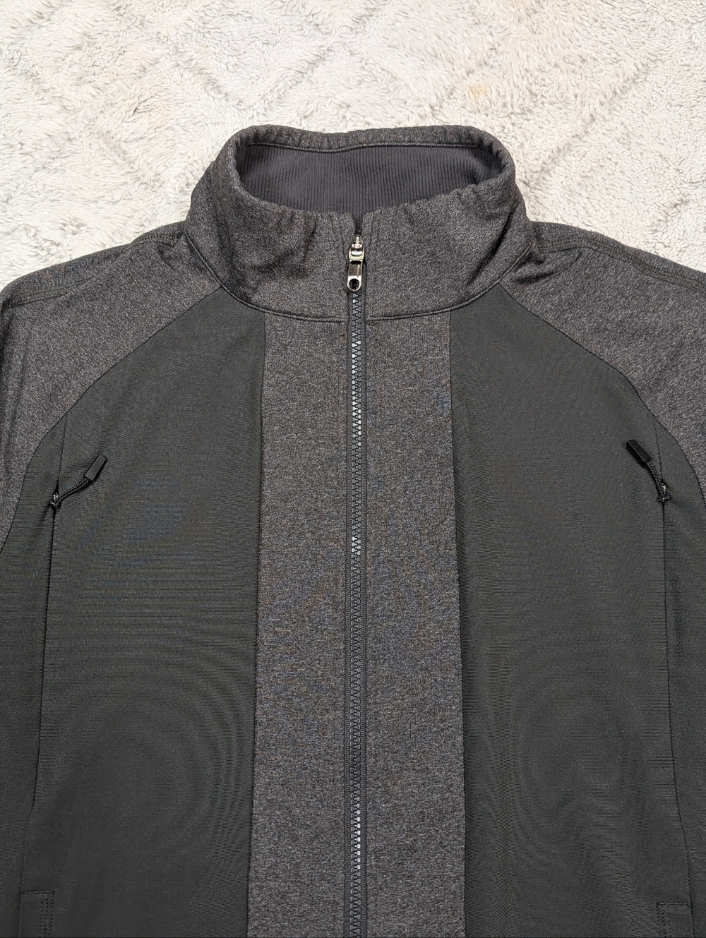 Lululemon Jacket Mens M Gray Heathered Tactic Zip Up Athletic Stretch Gym Casual - Picture 2 of 8